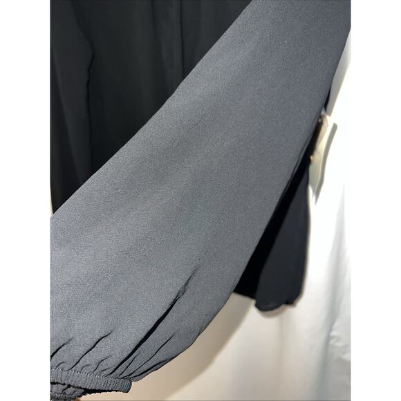 Lily White Semi Sheer Black Lined Blouse Top Women’s Small NWT - Picture 6 of 13